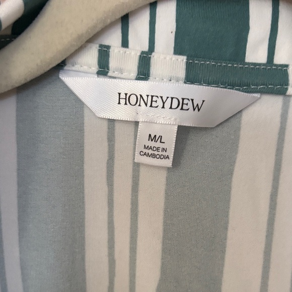New Honeydew Green and White Striped Pajama Set - Picture 3 of 5